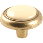 KNOB POLISH BRASS/ALMOND